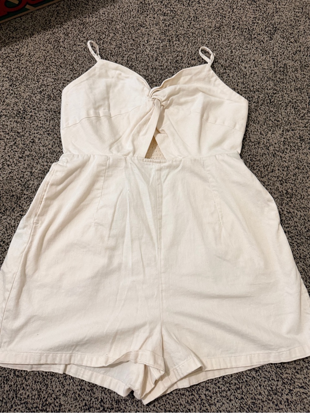 Old Navy Cream Tie-Front Romper